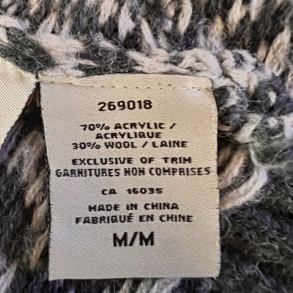 Lady Hathaway Woman Wool Blend Knit Button front Cardigan Grey Sweater Size M - Picture 9 of 11